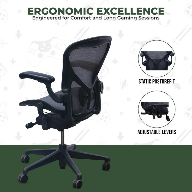 Herman Miller Aeron Remastered Black Onyx Gaming (Open Box) - Size B