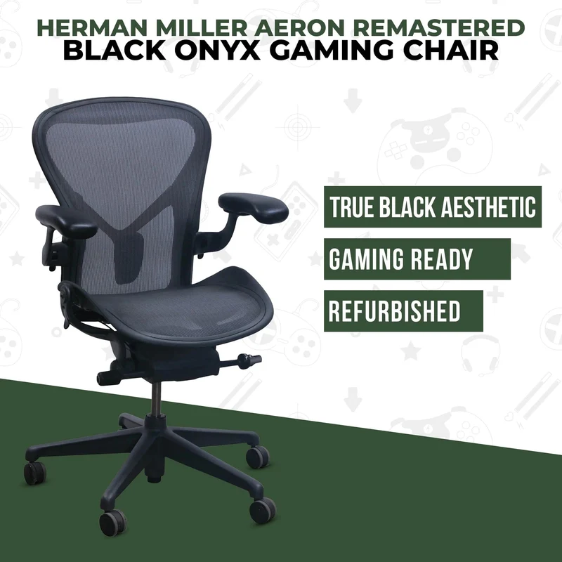 Herman Miller Aeron Remastered Black Onyx Gaming (Open Box) - Size B