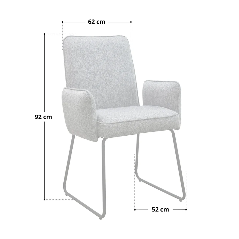 B-Ware ALBA 2er Set Esszimmerstühle Stoffbezug Creme