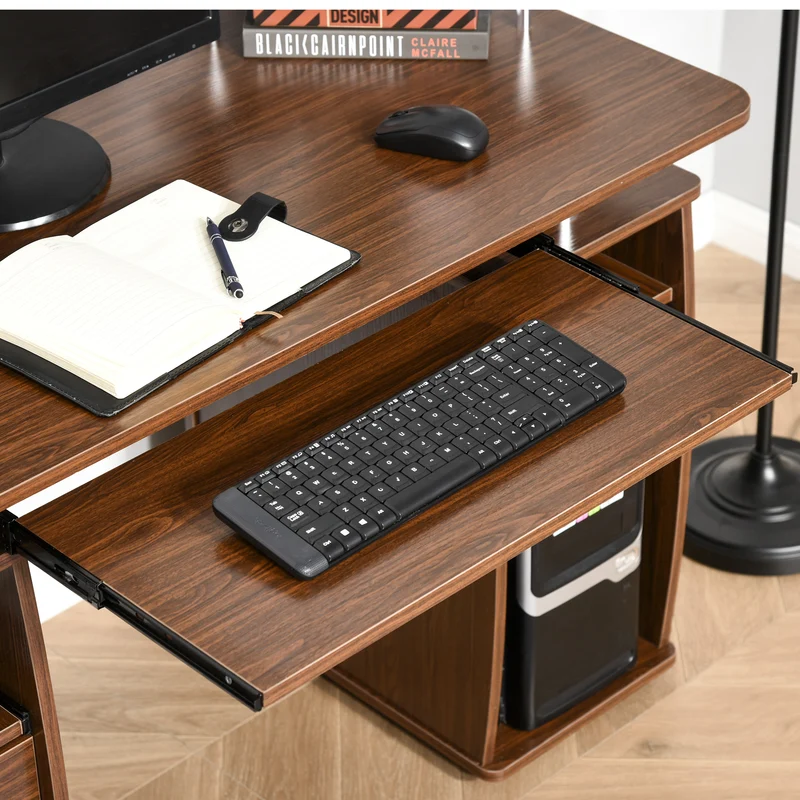 Computertisch Schreibtisch mit reichlich Stauraum, 2 Schubladen.