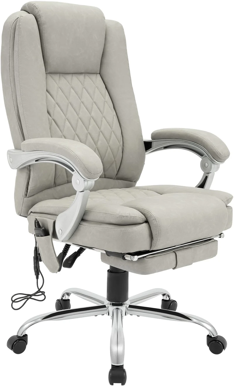 Massagesessel als Leder-Chefsessel RUBIN mit Liegefunktion. Bis 150 kg.