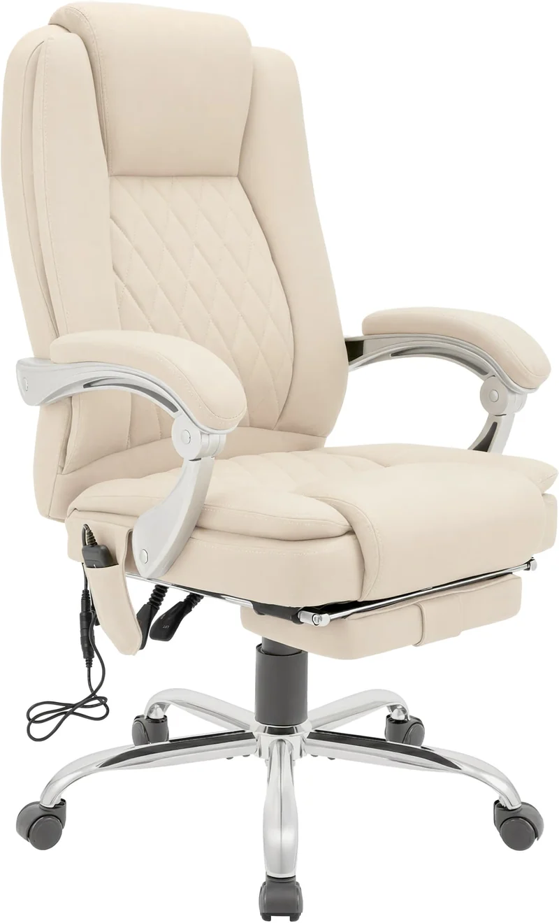 Massagesessel als Leder-Chefsessel RUBIN mit Liegefunktion. Bis 150 kg.