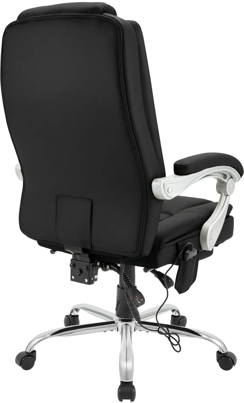 Massagesessel als Leder-Chefsessel RUBIN mit Liegefunktion. Bis 150 kg.
