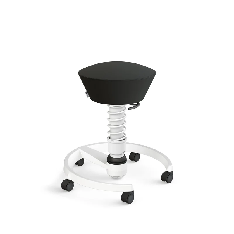 Aeris Swopper mit Rollen (Weiss) – Ergonomischer Sitzhocker für aktives Sitzen