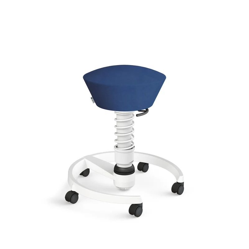 Aeris Swopper mit Rollen (Weiss) – Ergonomischer Sitzhocker für aktives Sitzen
