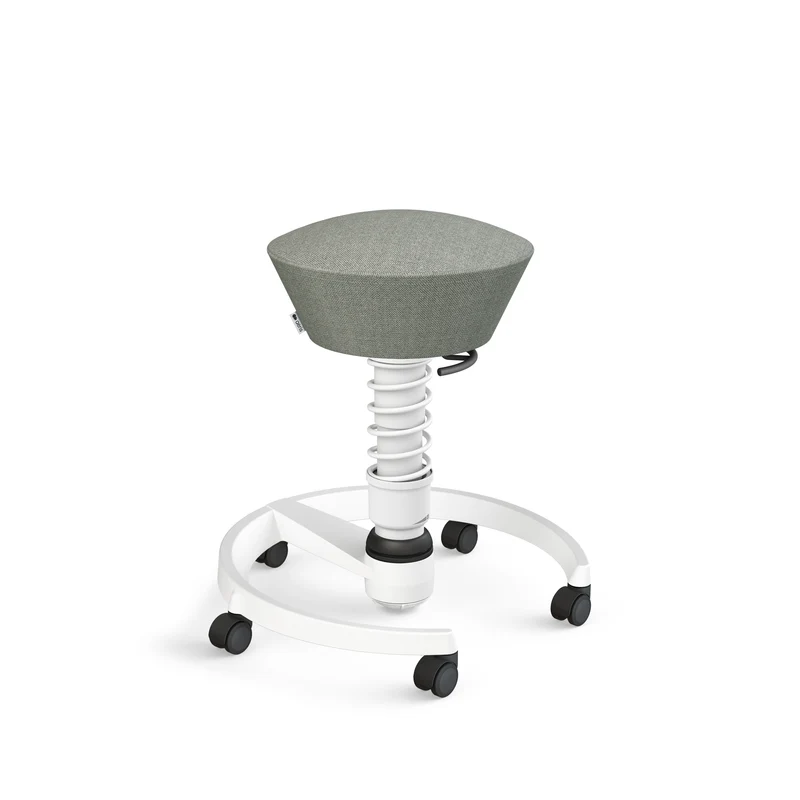 Aeris Swopper mit Rollen (Weiss) – Ergonomischer Sitzhocker für aktives Sitzen