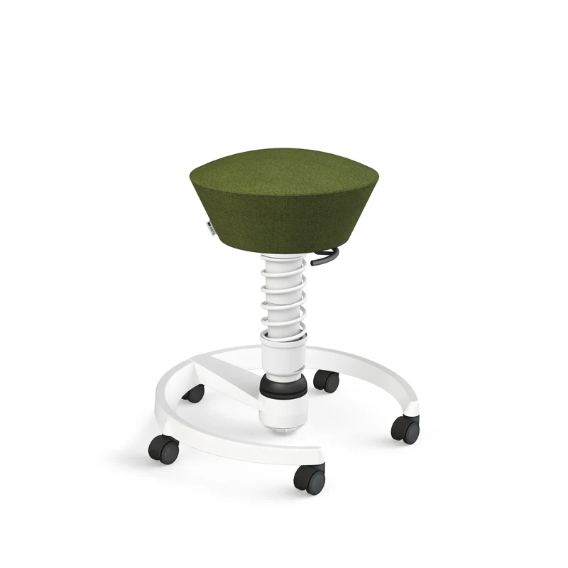 Aeris Swopper mit Rollen (Weiss) – Ergonomischer Sitzhocker für aktives Sitzen