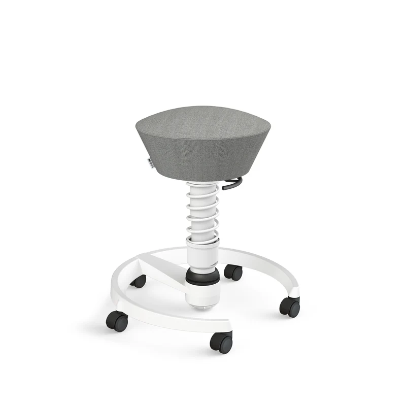 Aeris Swopper mit Rollen (Weiss) – Ergonomischer Sitzhocker für aktives Sitzen