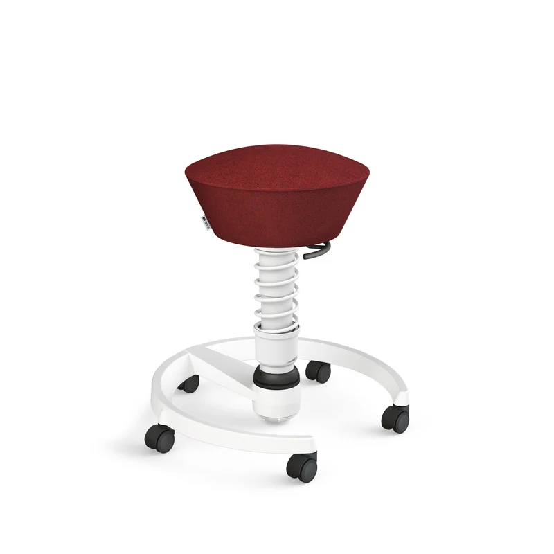Aeris Swopper mit Rollen (Weiss) – Ergonomischer Sitzhocker für aktives Sitzen