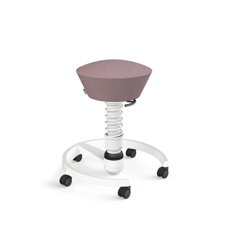 Aeris Swopper mit Rollen (Weiss) – Ergonomischer Sitzhocker für aktives Sitzen