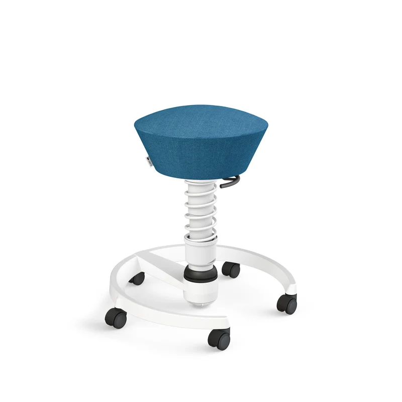 Aeris Swopper mit Rollen (Weiss) – Ergonomischer Sitzhocker für aktives Sitzen