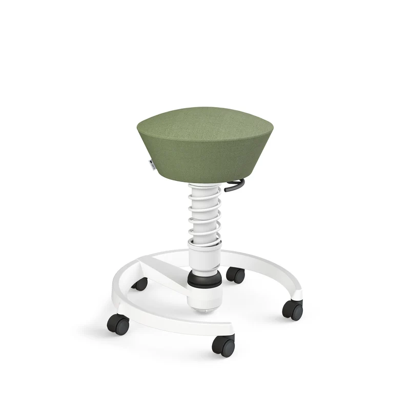 Aeris Swopper mit Rollen (Weiss) – Ergonomischer Sitzhocker für aktives Sitzen