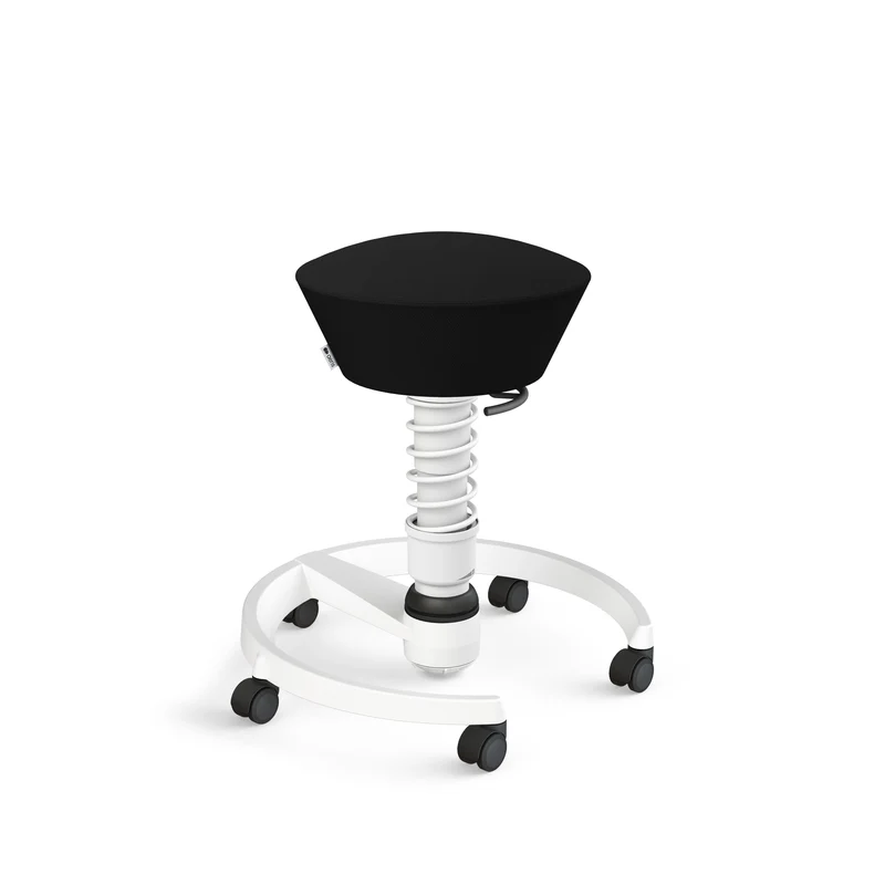 Aeris Swopper mit Rollen (Weiss) – Ergonomischer Sitzhocker für aktives Sitzen