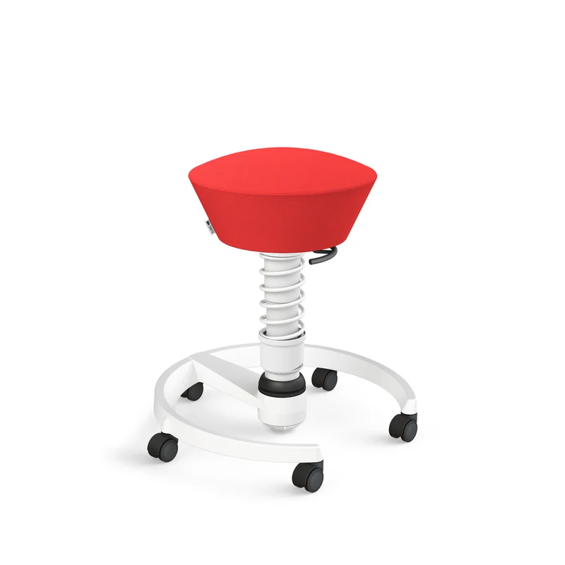 Aeris Swopper mit Rollen (Weiss) – Ergonomischer Sitzhocker für aktives Sitzen