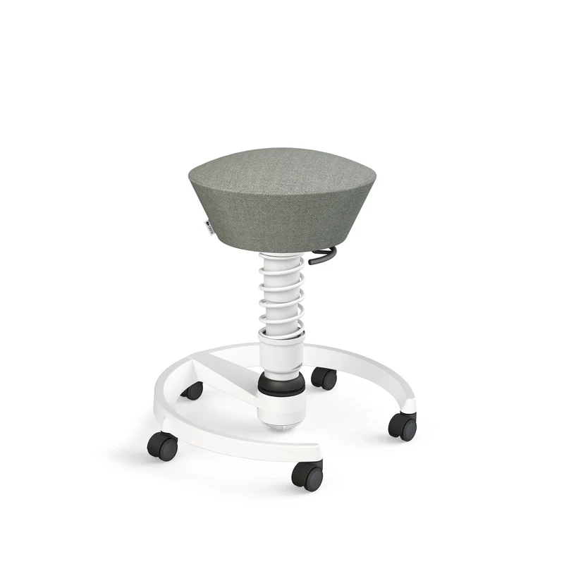 Aeris Swopper mit Rollen (Weiss) – Ergonomischer Sitzhocker für aktives Sitzen