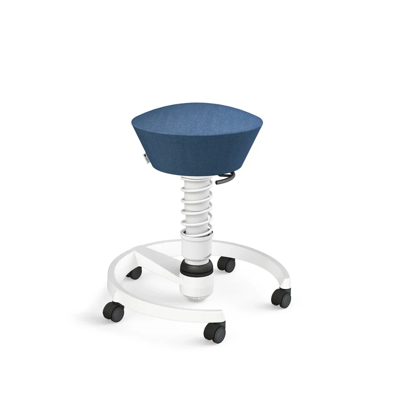 Aeris Swopper mit Rollen (Weiss) – Ergonomischer Sitzhocker für aktives Sitzen