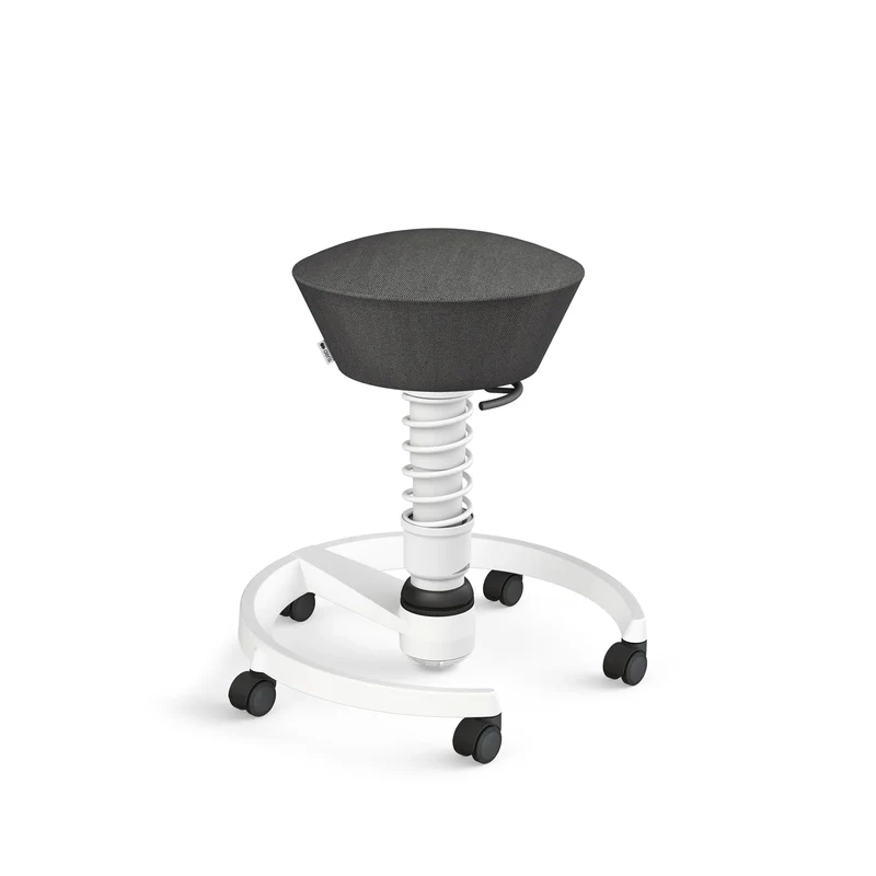 Aeris Swopper mit Rollen (Weiss) – Ergonomischer Sitzhocker für aktives Sitzen