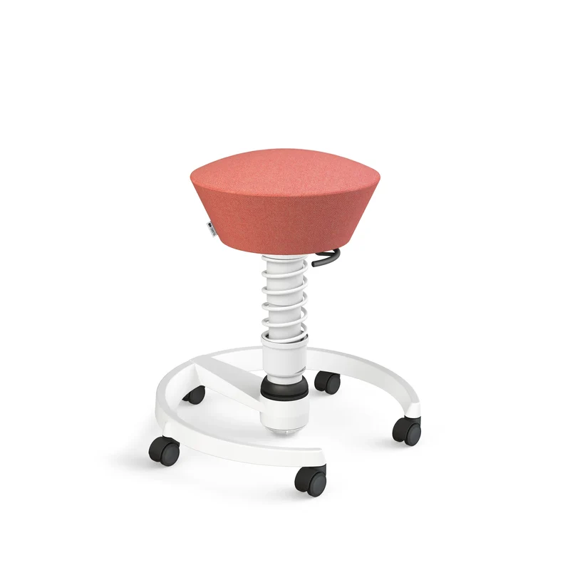 Aeris Swopper mit Rollen (Weiss) – Ergonomischer Sitzhocker für aktives Sitzen