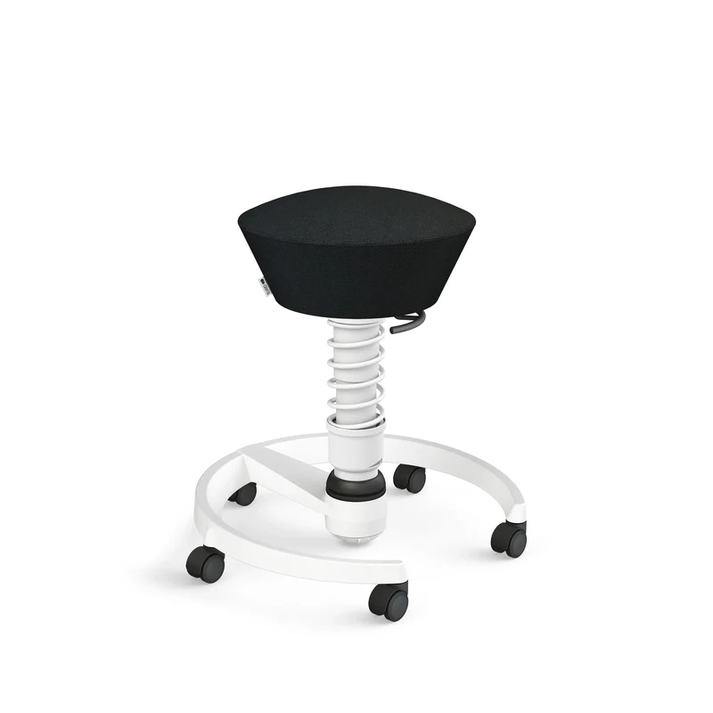 Aeris Swopper mit Rollen (Weiss) – Ergonomischer Sitzhocker für aktives Sitzen