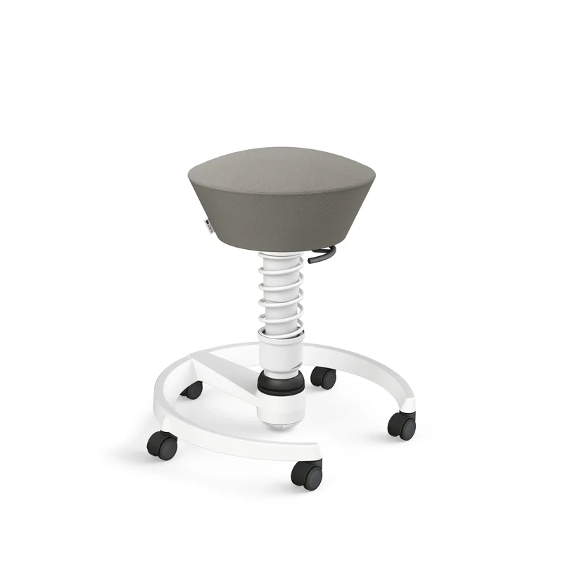 Aeris Swopper mit Rollen (Weiss) – Ergonomischer Sitzhocker für aktives Sitzen