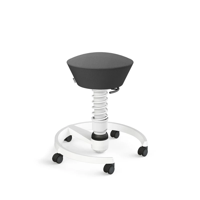 Aeris Swopper mit Rollen (Weiss) – Ergonomischer Sitzhocker für aktives Sitzen