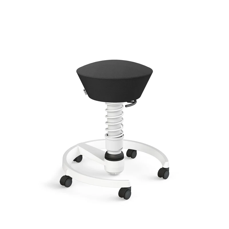 Aeris Swopper mit Rollen (Weiss) – Ergonomischer Sitzhocker für aktives Sitzen