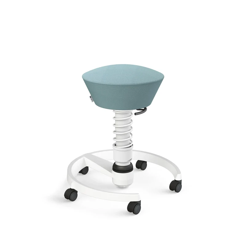 Aeris Swopper mit Rollen (Weiss) – Ergonomischer Sitzhocker für aktives Sitzen