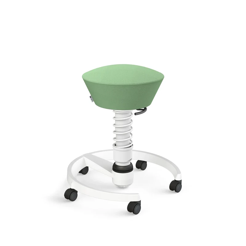 Aeris Swopper mit Rollen (Weiss) – Ergonomischer Sitzhocker für aktives Sitzen