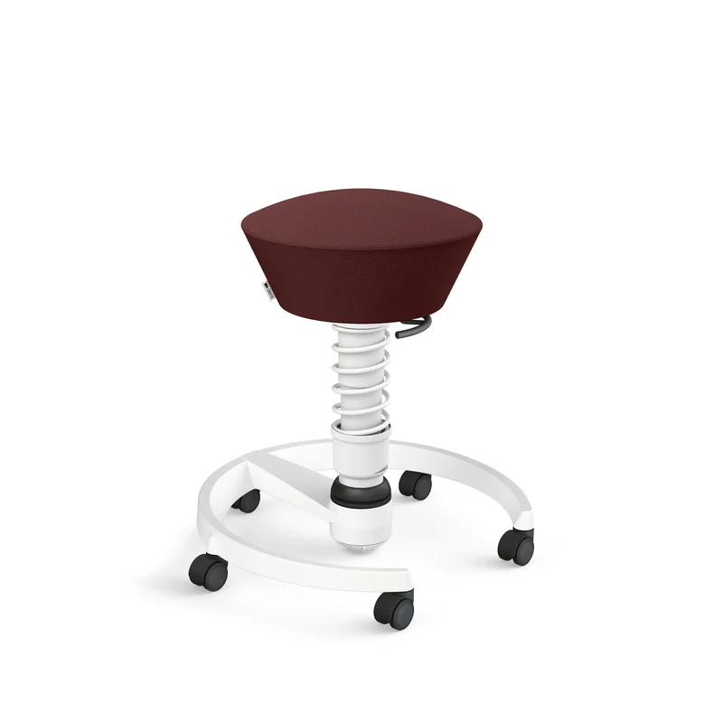 Aeris Swopper mit Rollen (Weiss) – Ergonomischer Sitzhocker für aktives Sitzen