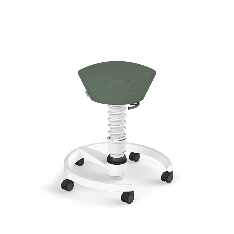 Aeris Swopper mit Rollen (Weiss) – Ergonomischer Sitzhocker für aktives Sitzen
