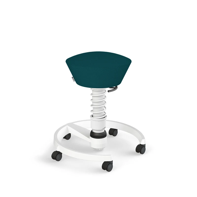 Aeris Swopper mit Rollen (Weiss) – Ergonomischer Sitzhocker für aktives Sitzen
