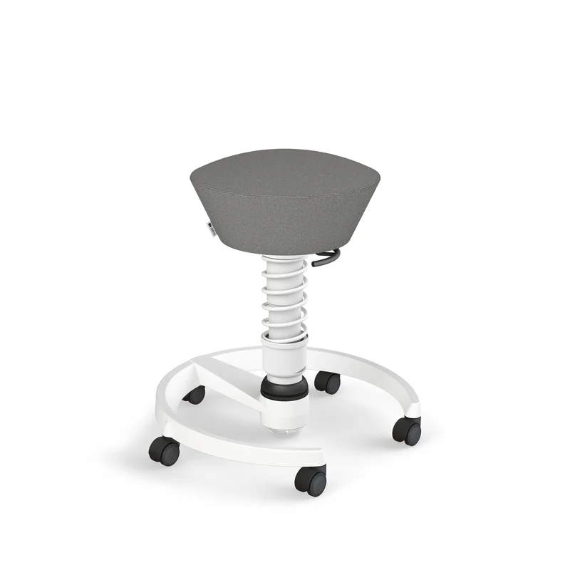 Aeris Swopper mit Rollen (Weiss) – Ergonomischer Sitzhocker für aktives Sitzen