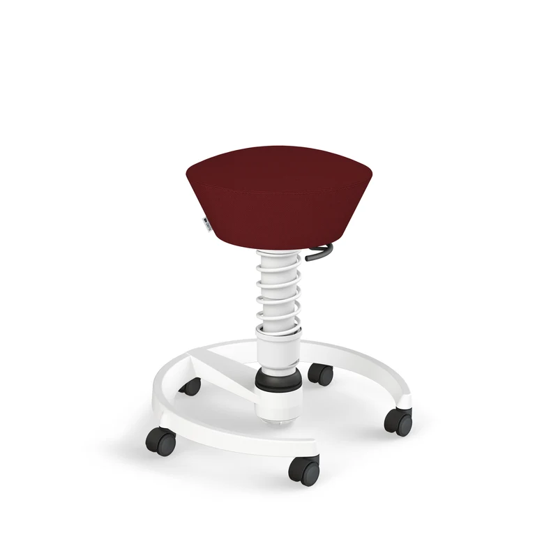 Aeris Swopper mit Rollen (Weiss) – Ergonomischer Sitzhocker für aktives Sitzen