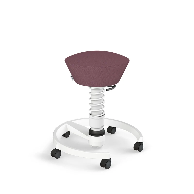 Aeris Swopper mit Rollen (Weiss) – Ergonomischer Sitzhocker für aktives Sitzen