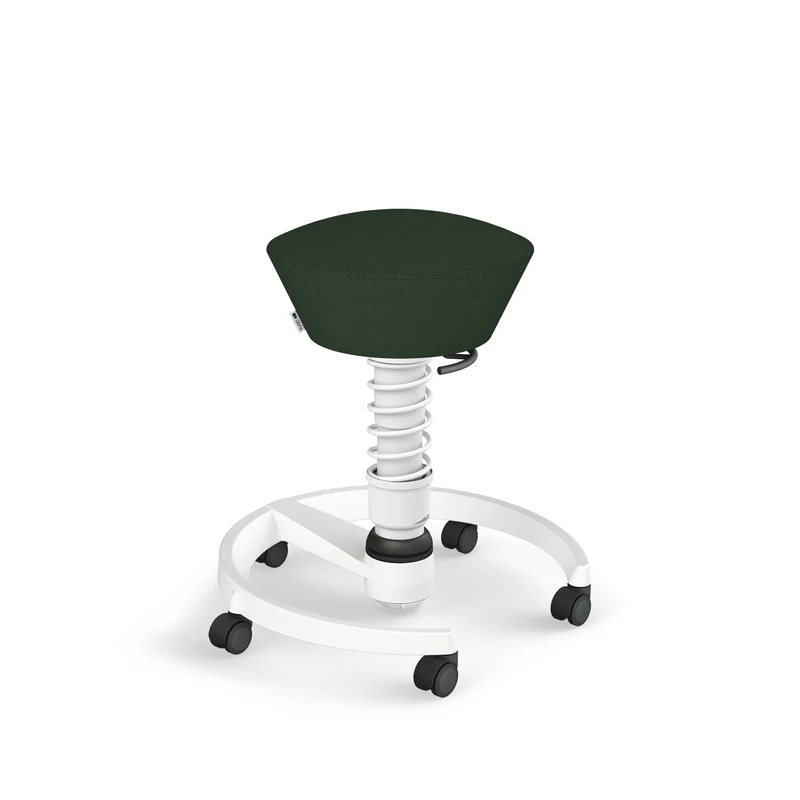 Aeris Swopper mit Rollen (Weiss) – Ergonomischer Sitzhocker für aktives Sitzen