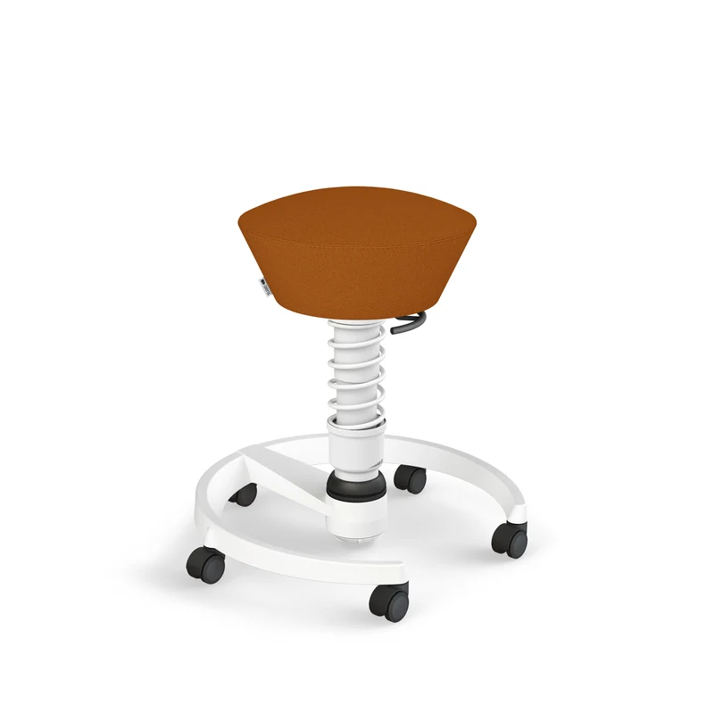 Aeris Swopper mit Rollen (Weiss) – Ergonomischer Sitzhocker für aktives Sitzen