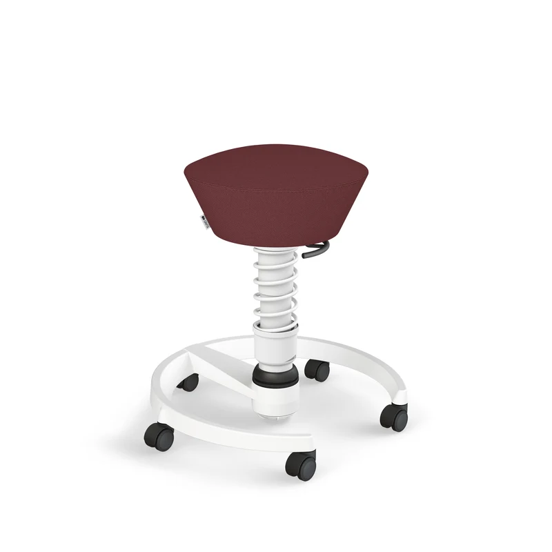 Aeris Swopper mit Rollen (Weiss) – Ergonomischer Sitzhocker für aktives Sitzen