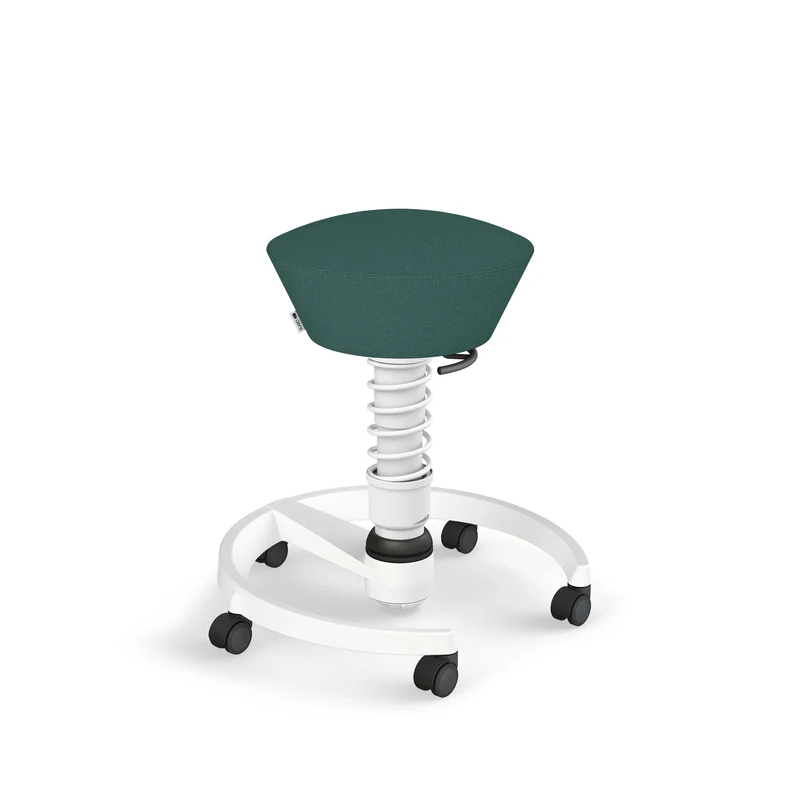 Aeris Swopper mit Rollen (Weiss) – Ergonomischer Sitzhocker für aktives Sitzen