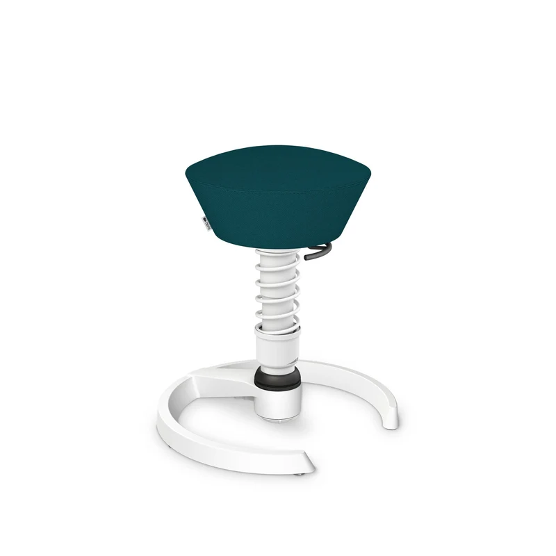 Aeris Swopper mit Gleiter (Weiß) – Ergonomischer Sitzhocker für aktives Sitzen