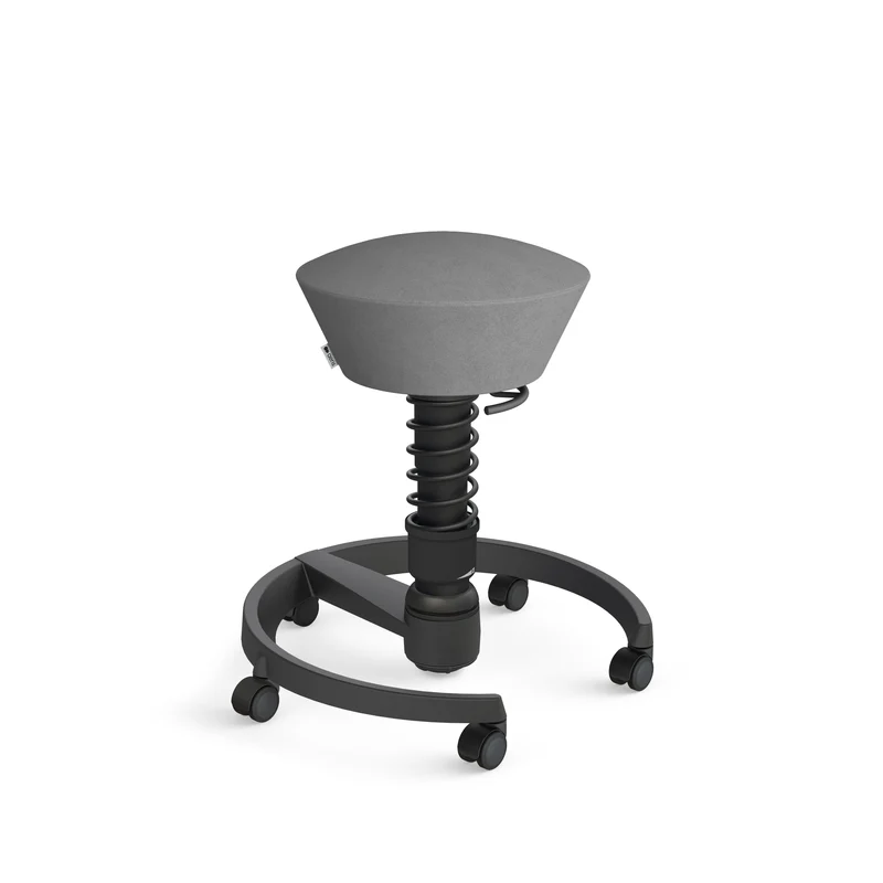 Aeris Swopper mit Rollen (Schwarz) – Ergonomischer Sitzhocker für aktives Sitzen