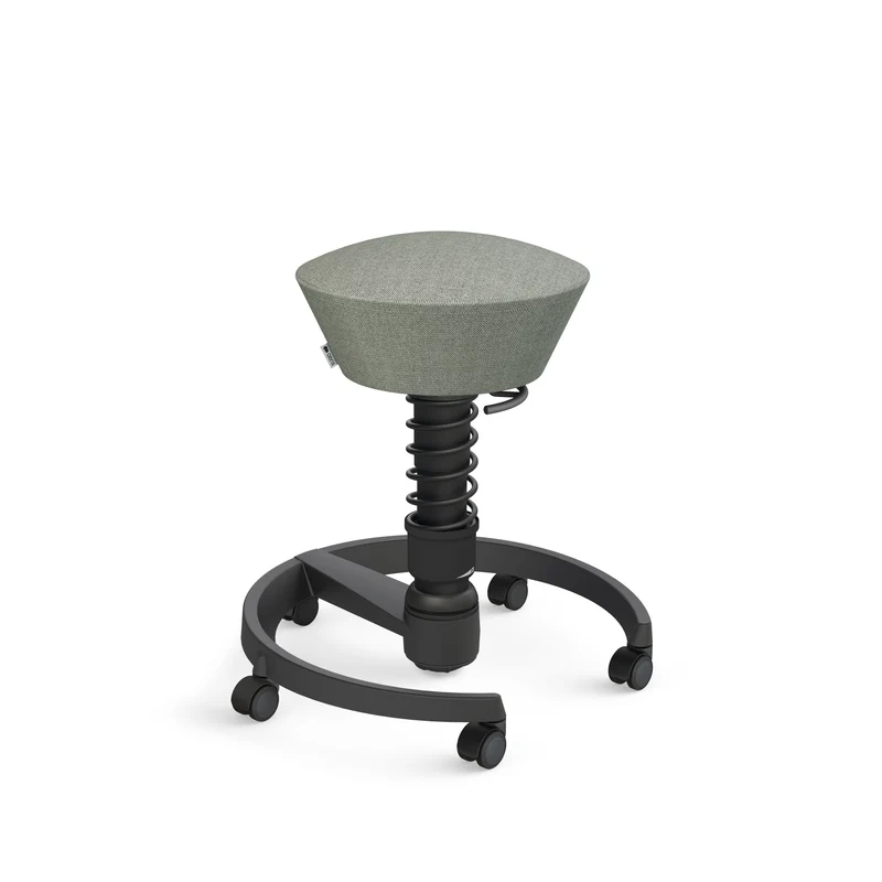 Aeris Swopper mit Rollen (Schwarz) – Ergonomischer Sitzhocker für aktives Sitzen