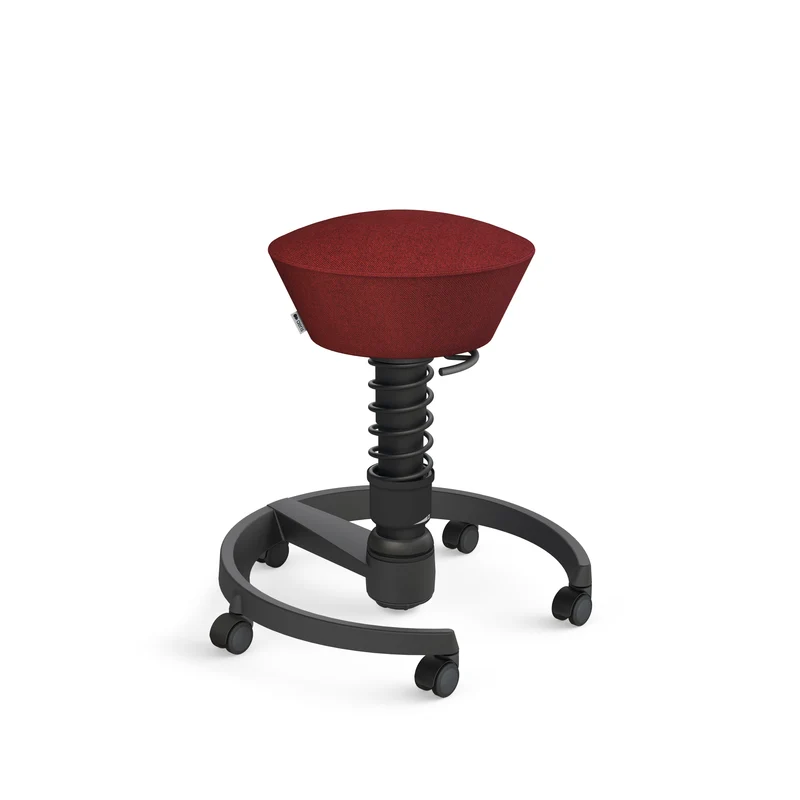 Aeris Swopper mit Rollen (Schwarz) – Ergonomischer Sitzhocker für aktives Sitzen