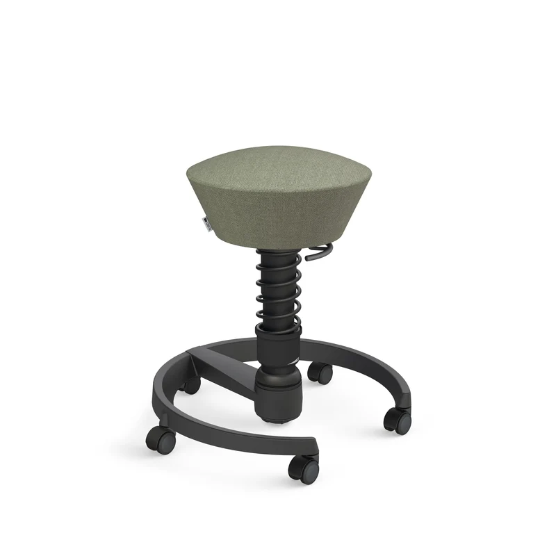 Aeris Swopper mit Rollen (Schwarz) – Ergonomischer Sitzhocker für aktives Sitzen