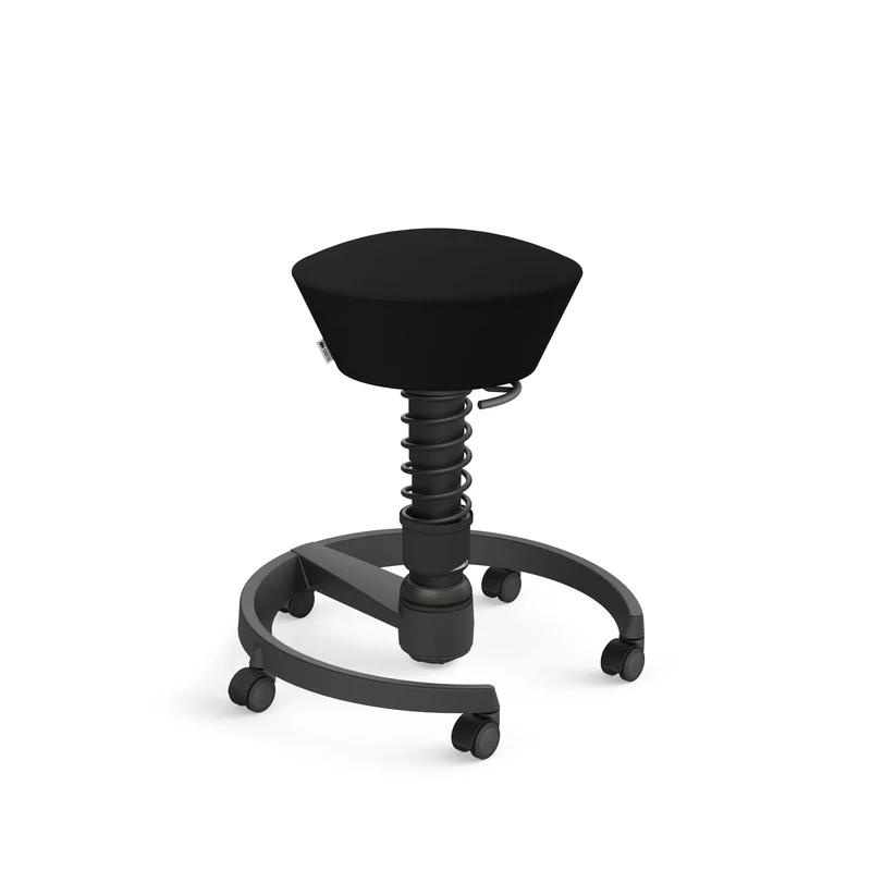 Aeris Swopper mit Rollen (Schwarz) – Ergonomischer Sitzhocker für aktives Sitzen