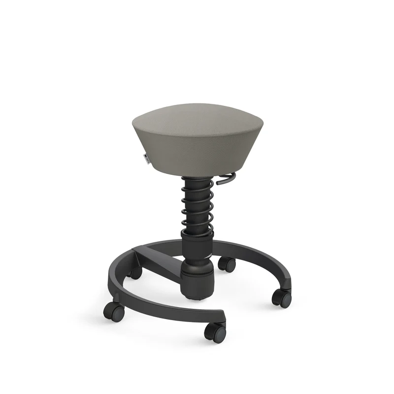 Aeris Swopper mit Rollen (Schwarz) – Ergonomischer Sitzhocker für aktives Sitzen
