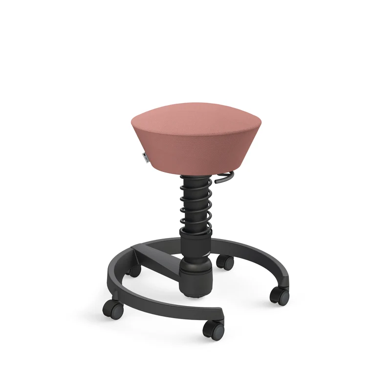 Aeris Swopper mit Rollen (Schwarz) – Ergonomischer Sitzhocker für aktives Sitzen