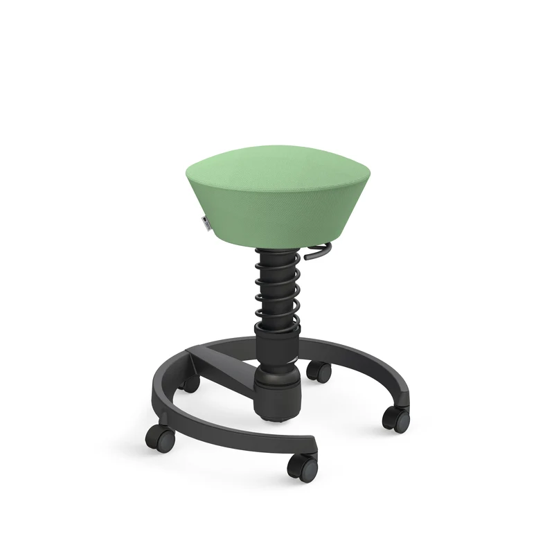 Aeris Swopper mit Rollen (Schwarz) – Ergonomischer Sitzhocker für aktives Sitzen