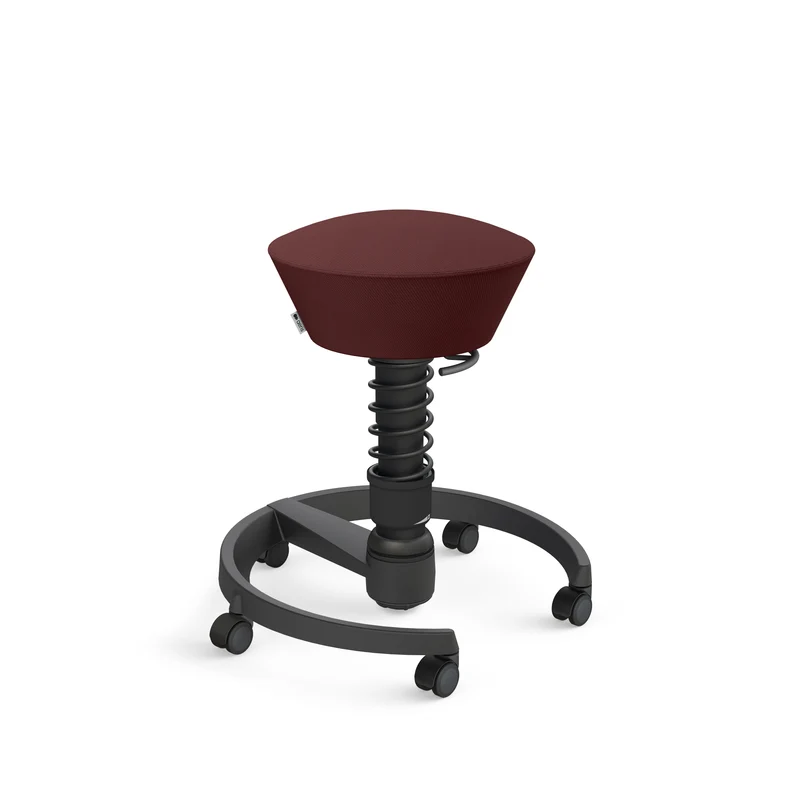 Aeris Swopper mit Rollen (Schwarz) – Ergonomischer Sitzhocker für aktives Sitzen