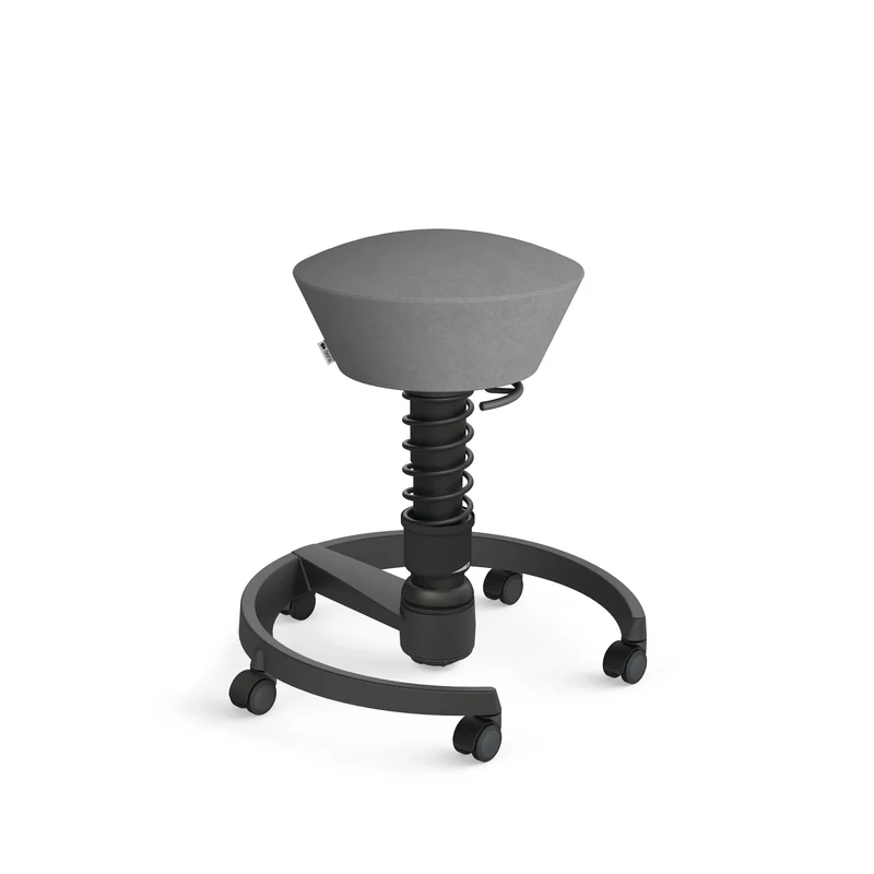 Aeris Swopper mit Rollen (Schwarz) – Ergonomischer Sitzhocker für aktives Sitzen