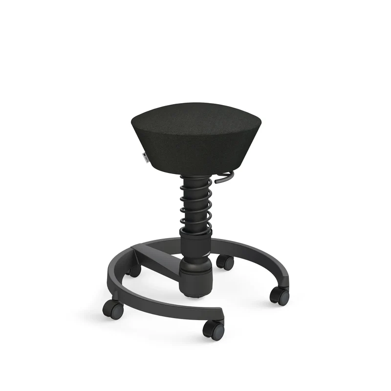 Aeris Swopper mit Rollen (Schwarz) – Ergonomischer Sitzhocker für aktives Sitzen
